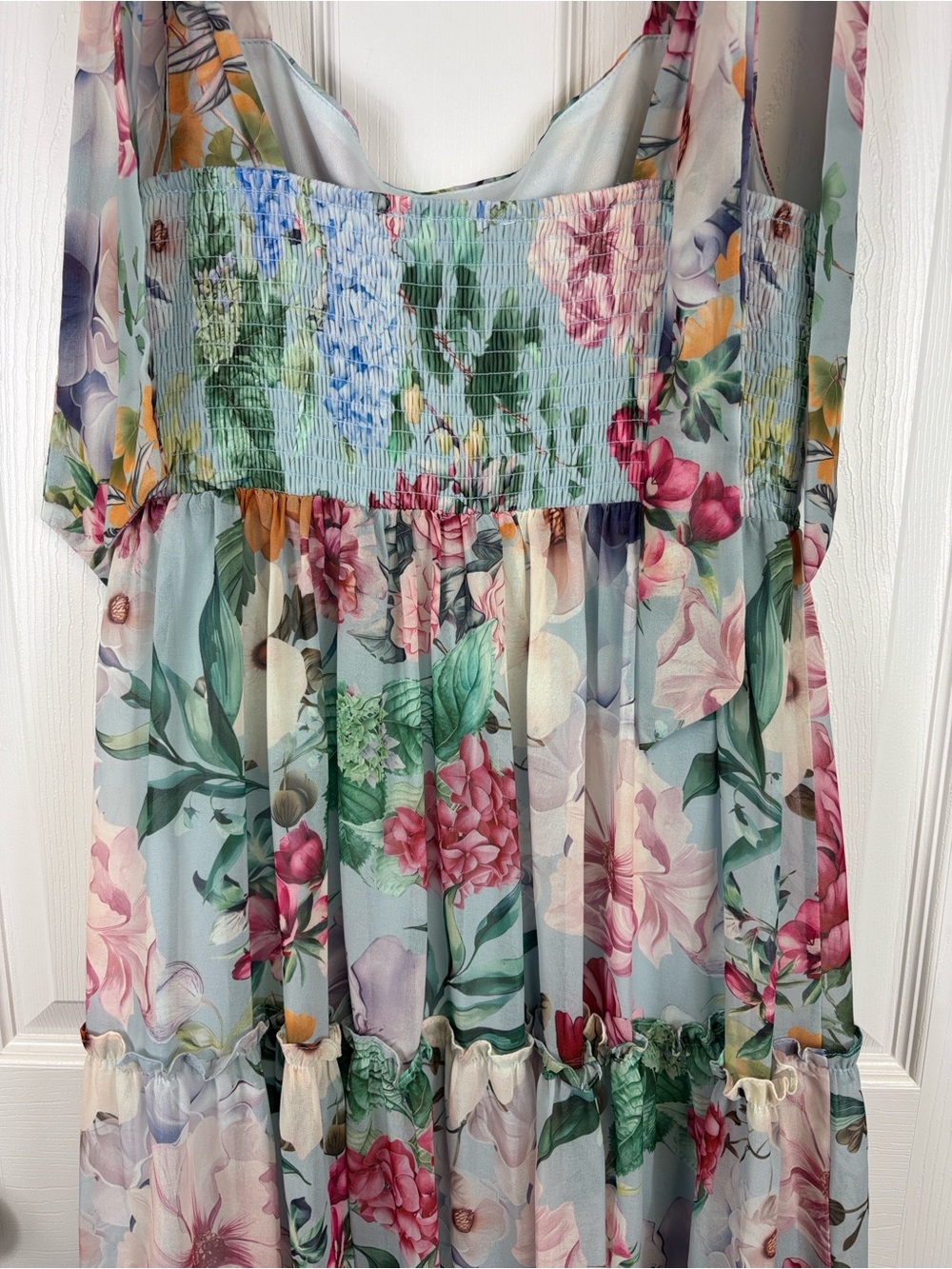 Baltic Born Anita maxi dress light blue floral print sz med - Picture 12 of 12